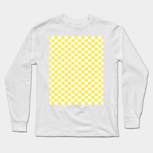 checkered Yellow and White Long Sleeve T-Shirt